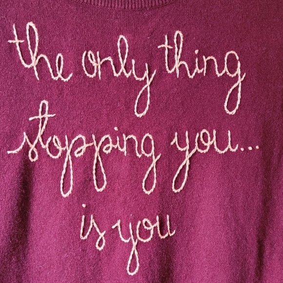 LINGUA FRANCA EMBROIDERED CASHMERE PULLOVER SWEATER - Picture 5 of 6